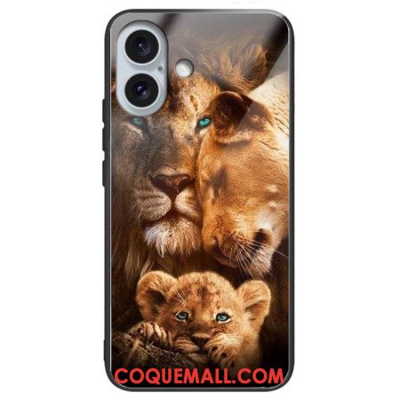 Coque iPhone 16 Plus Verre Trempé Lions