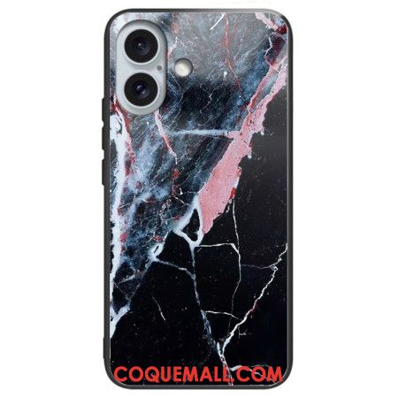 Coque iPhone 16 Plus Verre Trempé Marbre Noir