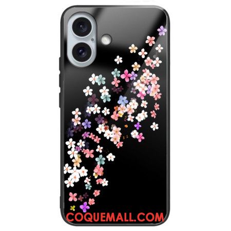 Coque iPhone 16 Plus Verre Trempé Motif Floral