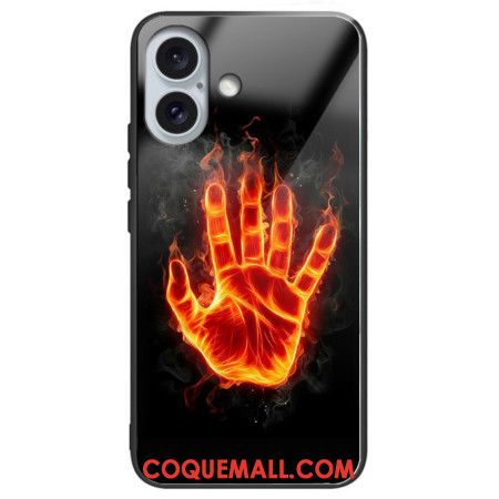 Coque iPhone 16 Plus Verre Trempé Paume de Feu