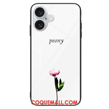 Coque iPhone 16 Plus Verre Trempé Pivoine