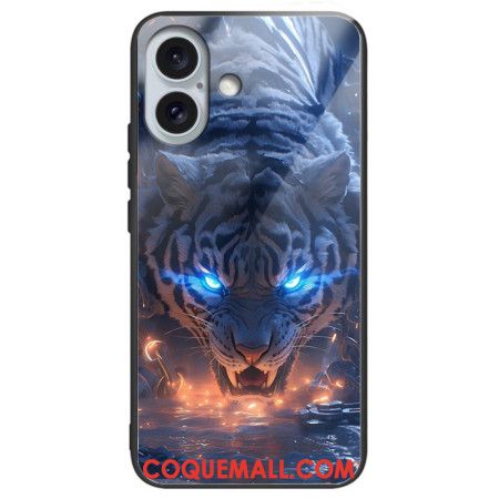 Coque iPhone 16 Plus Verre Trempé Tigre Imprimé