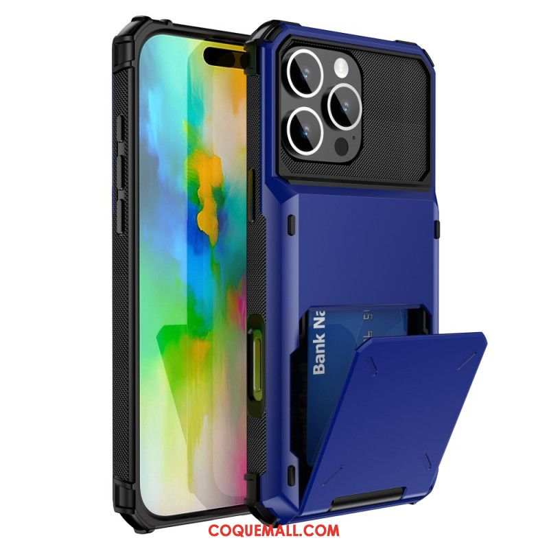 Coque iPhone 16 Pro Effet Métal Porte-Cartes