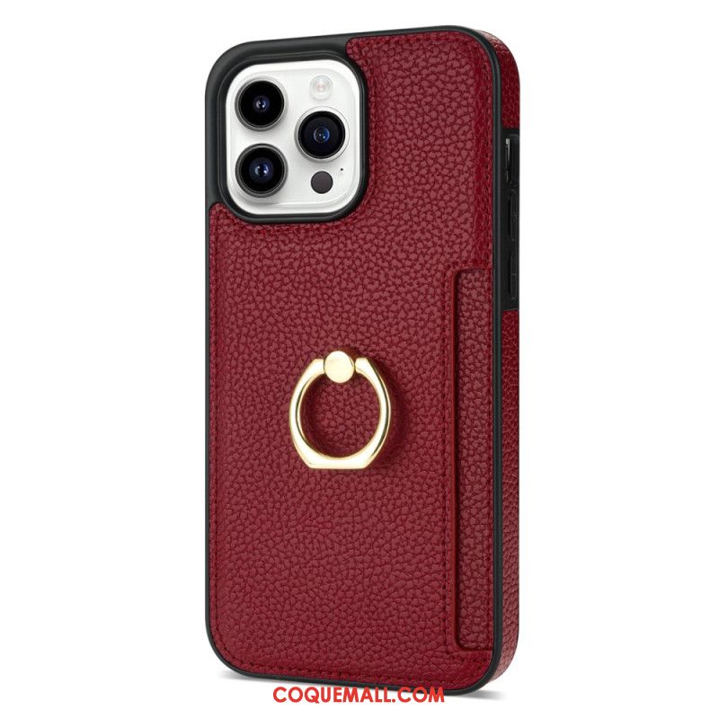 Coque iPhone 16 Pro Max Effet Cuir Anneau