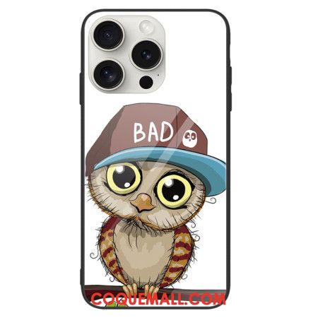 Coque iPhone 16 Pro Max Verre Trempé Bad Hibou