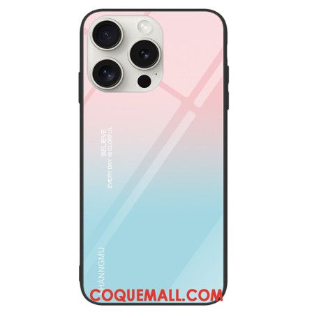 Coque iPhone 16 Pro Max Verre Trempé Dégradé Rose et Bleu