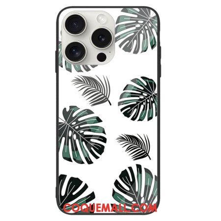 Coque iPhone 16 Pro Max Verre Trempé Feuilles