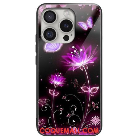 Coque iPhone 16 Pro Max Verre Trempé Lotus Fluorescent