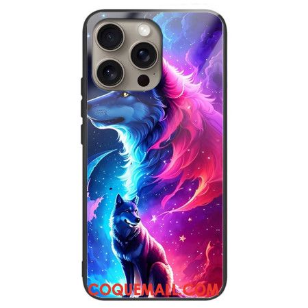 Coque iPhone 16 Pro Max Verre Trempé Loup Étoilé