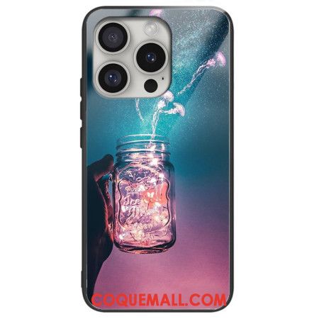 Coque iPhone 16 Pro Max Verre Trempé Méduse en Bouteille