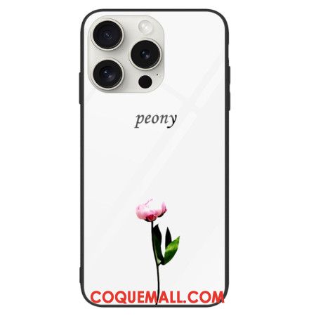 Coque iPhone 16 Pro Max Verre Trempé Pivoine