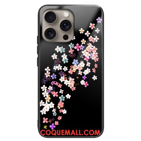 Coque iPhone 16 Pro Max Verre Trempé Pluie Florale