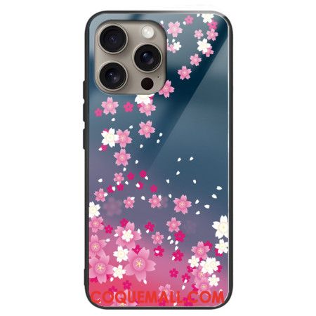 Coque iPhone 16 Pro Max Verre Trempé Pluie de Coeurs