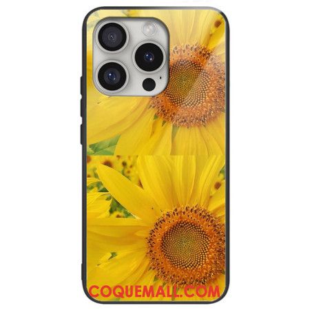 Coque iPhone 16 Pro Max Verre Trempé Tournesol