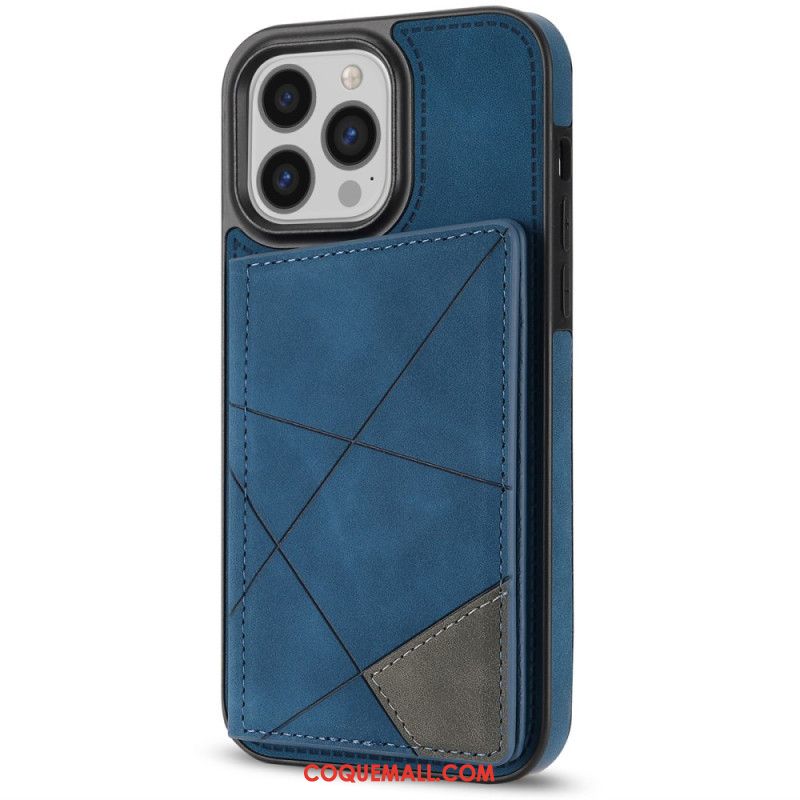 Coque iPhone 16 Pro Porte-Cartes Motif Géométrique