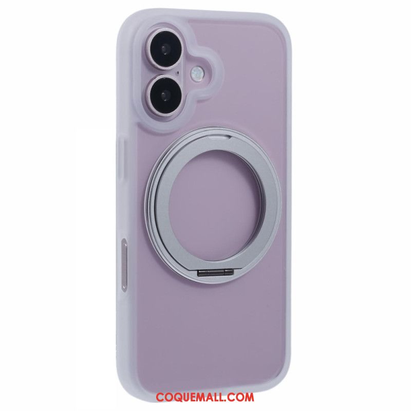 Coque iPhone 16 Support Intégré et Porte-Anneau Rotatif