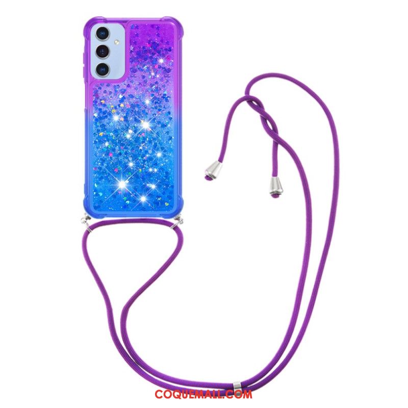 Coque à Cordon Samsung Galaxy A15 5G Dégradé Paillettes