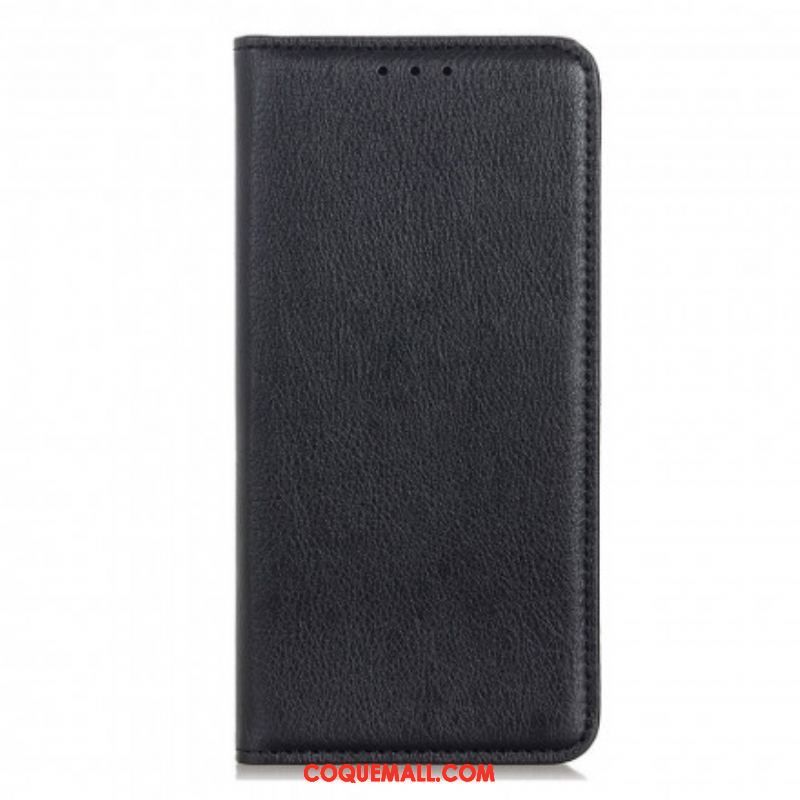 Flip Cover Motorola Edge 20 Lite Cuir Litchi Fendu Élégance