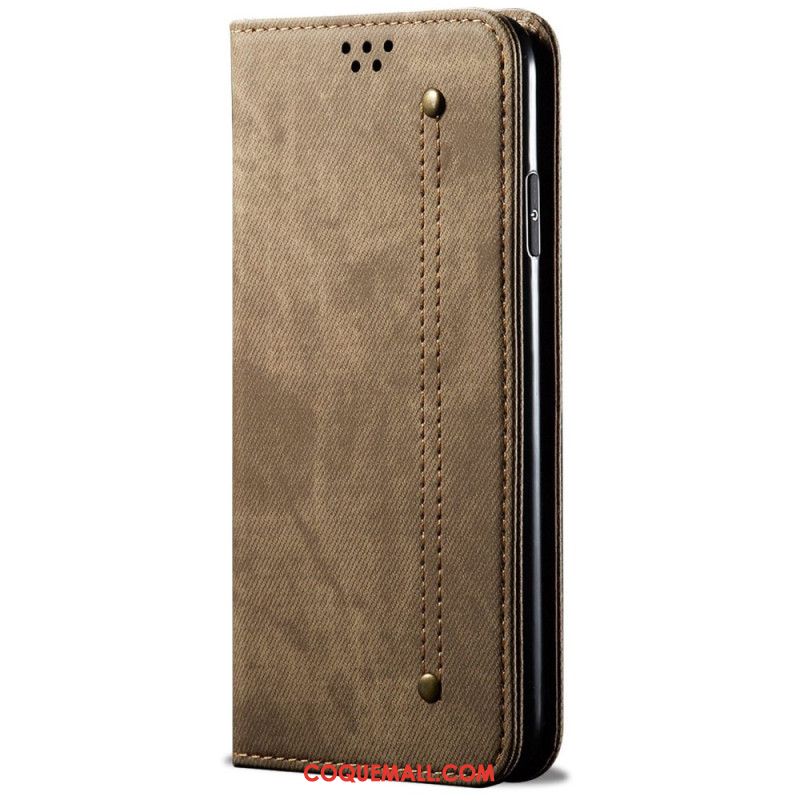 Flip Cover Samsung Galaxy S24 Ultra 5G Tissu Jeans