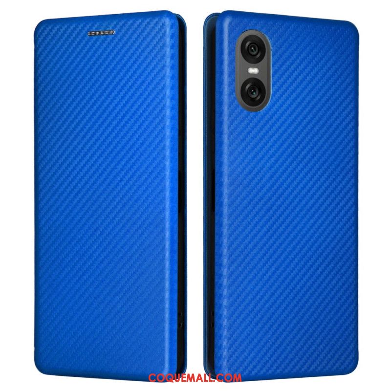 Flip Cover Sony Xperia 10 VI Fibre Carbone