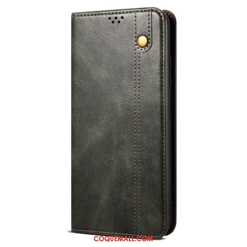 Flip Cover iPhone 16 Plus Simili Cuir Ciré