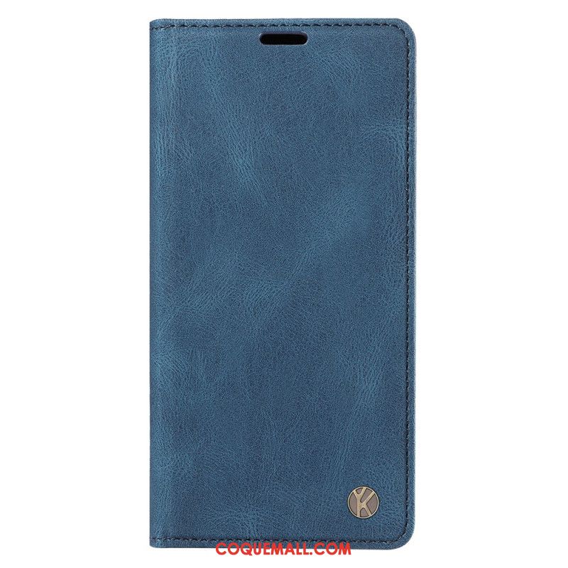 Flip Cover iPhone 16 Pro Effet Daim YIKATU