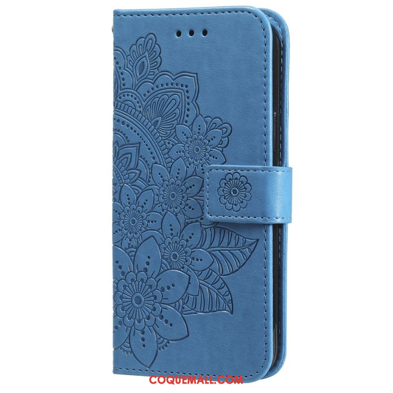 Housse OnePlus 12 5G Fleur Motif Floral à Lanière