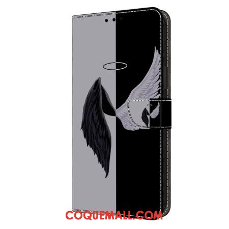 Housse Oppo A98 5G Ailes Noires et Blanches