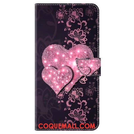 Housse Oppo A98 5G Coeurs de Dentelle