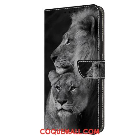 Housse Oppo A98 5G Couple de Lions