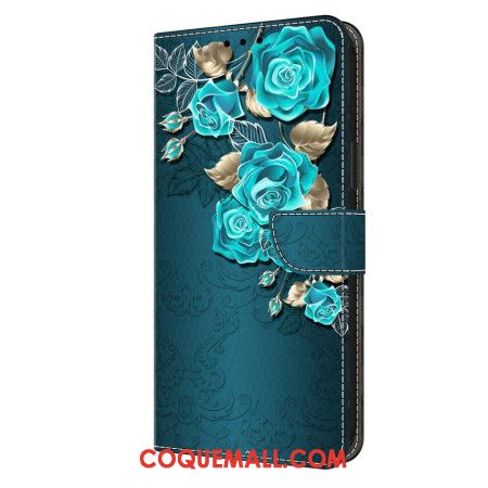 Housse Oppo A98 5G Roses Bleues