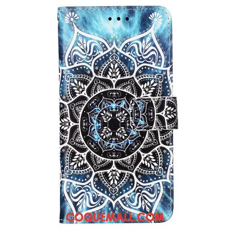 Housse Oppo Reno 11 5G Fleur de Mandala à Lanière