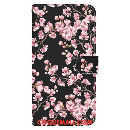 Housse Oppo Reno 11 5G Fleurs de Prunier à Lanière