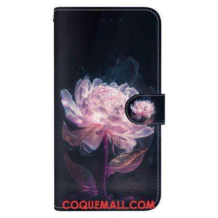 Housse Oppo Reno 11 Pro 5G Pivoine Pourpre à Lanière