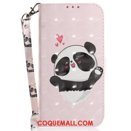 Housse Oppo Reno 12 5G Panda Love à Lanière