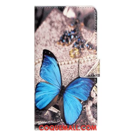 Housse Samsung Galaxy A15 5G Papillon Bleu