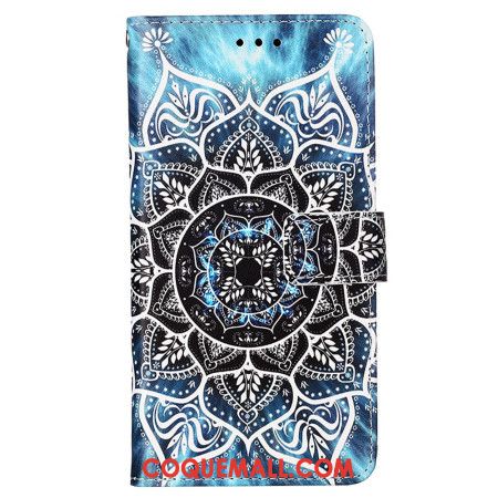 Housse Samsung Galaxy A15 Fleur Mandala à Lanière