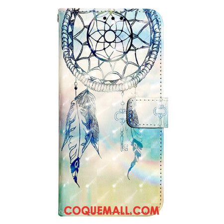 Housse Samsung Galaxy S24 5G Attrape Rêves Aquarelle Bleu