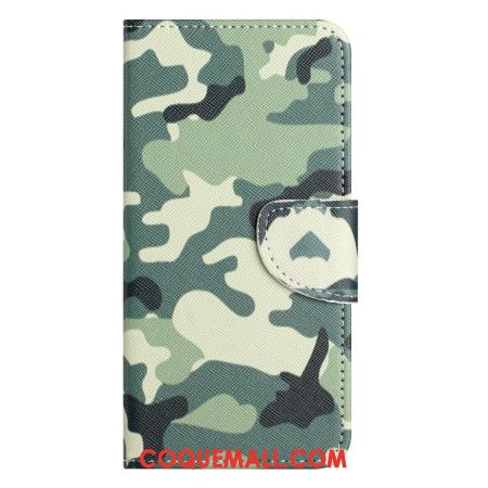 Housse Samsung Galaxy S24 5G Camouflage Militaire à Lanière