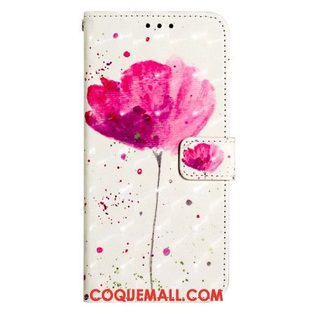 Housse Samsung Galaxy S24 5G Coquelicot à Lanière