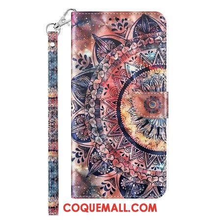 Housse Samsung Galaxy S24 5G Mandala Coloré à Lanière