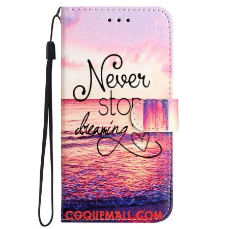 Housse Samsung Galaxy S24 5G Midnight Never Stop Dreaming à Lanière