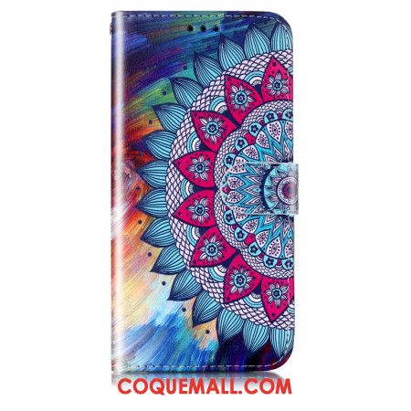 Housse Samsung Galaxy S24 5G Motif Mandala à Lanière