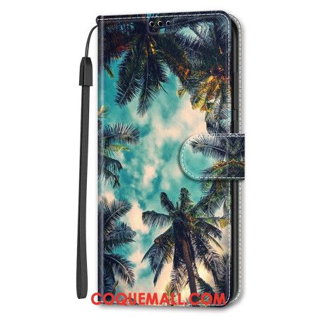 Housse Samsung Galaxy S24 5G Motif Noix de Coco à Lanière