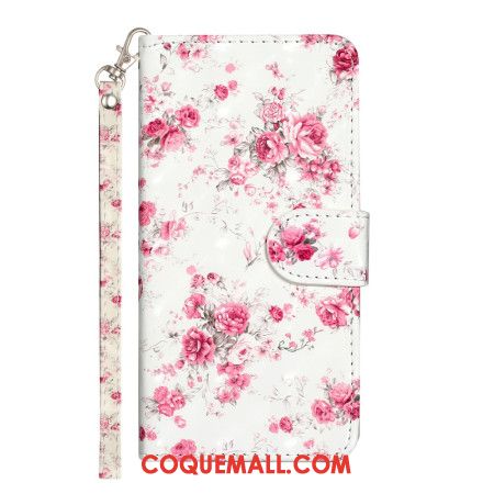 Housse Samsung Galaxy S24 5G Roses avec Lanière