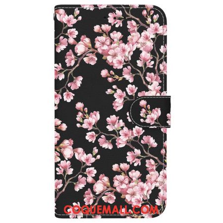 Housse Samsung Galaxy S24 FE Fleurs de Prunier à Lanière