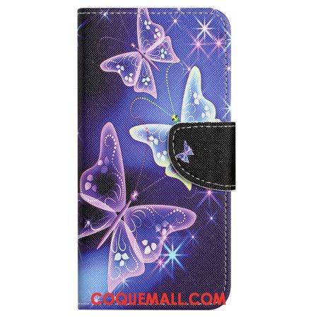 Housse Samsung Galaxy S24 FE Papillons Scintillants