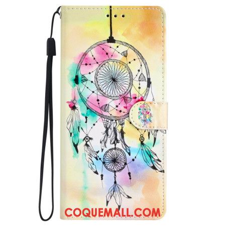 Housse Samsung Galaxy S24 Plus 5G Attrape Rêves Aquarelle à Lanière