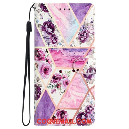 Housse Samsung Galaxy S24 Plus 5G Fleurs Violettes