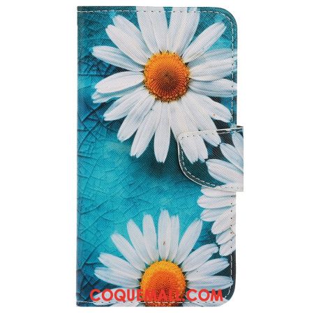 Housse Samsung Galaxy S24 Ultra 5G Chrysanthèmes à Lanière